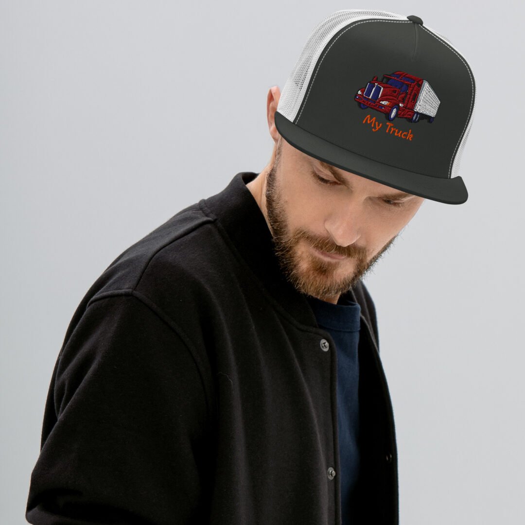 "My Truck" + Truck - 5 Panel Trucker Hat - Image 7