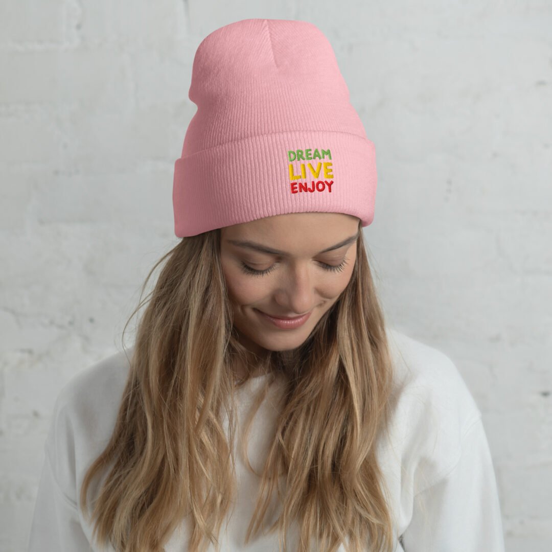 "DREAM-LIVE-ENJOY" - Cuffed Beanie