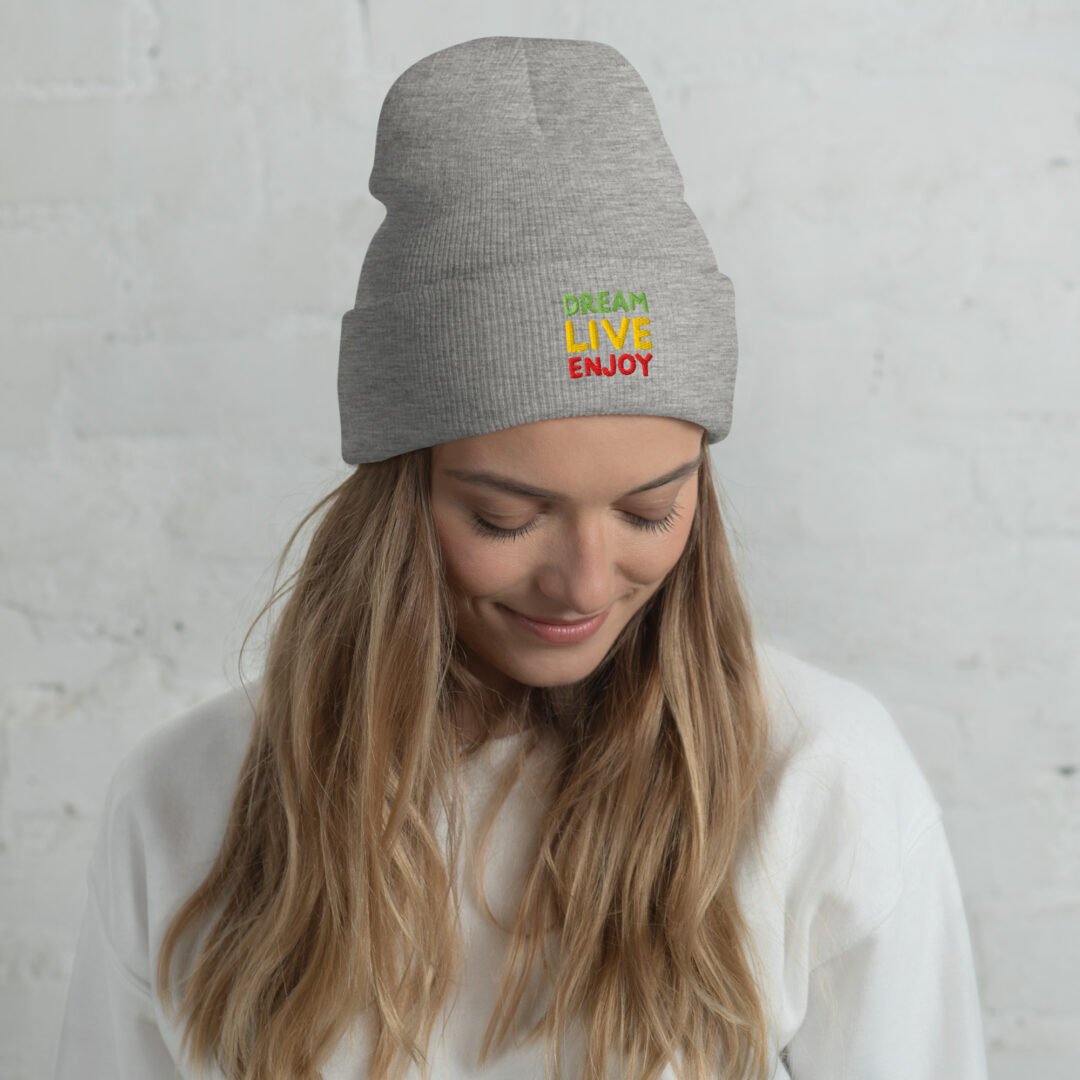 "DREAM-LIVE-ENJOY" - Cuffed Beanie