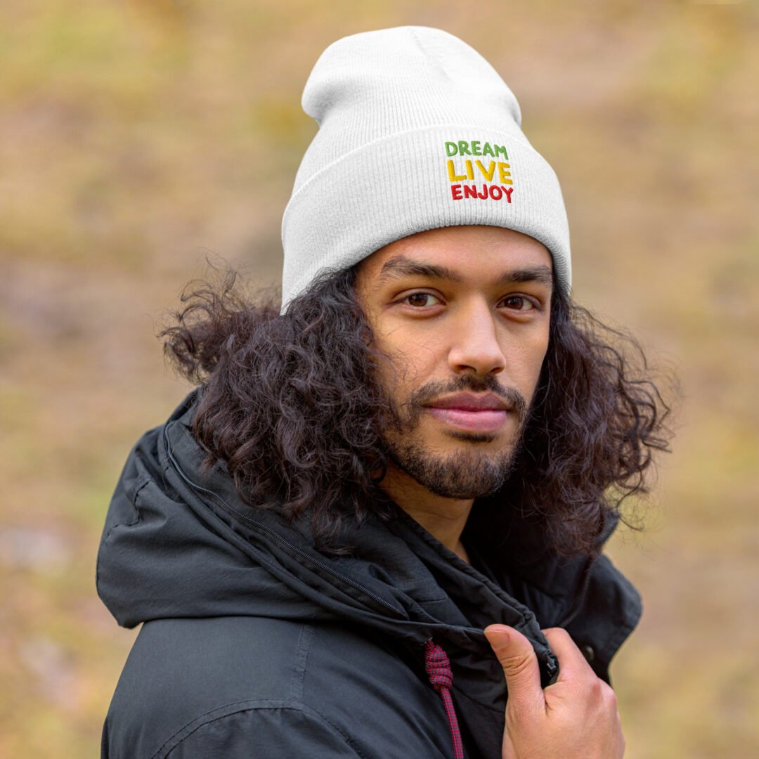 "DREAM-LIVE-ENJOY" - Cuffed Beanie