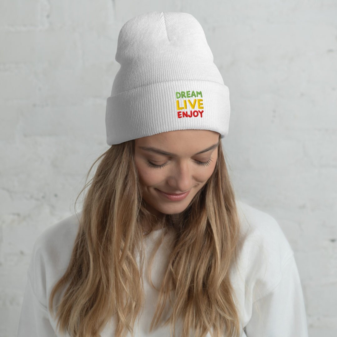 "DREAM-LIVE-ENJOY" - Cuffed Beanie