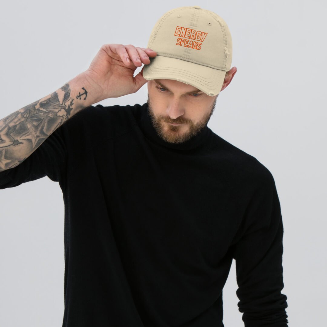 "ENERGY SPEAKS" - Distressed Dad Hat