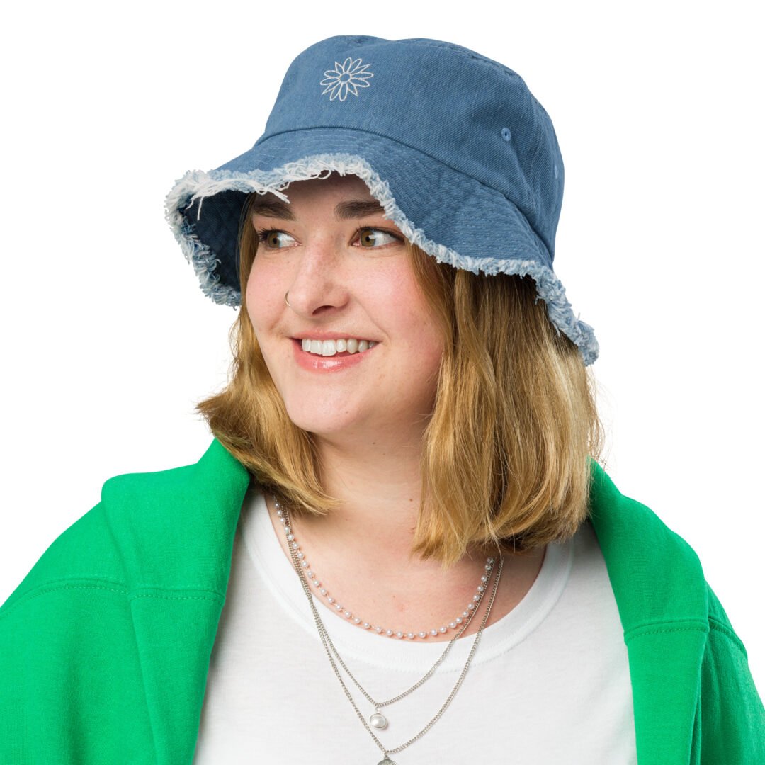 Aster - Distressed Denim Bucket Hat