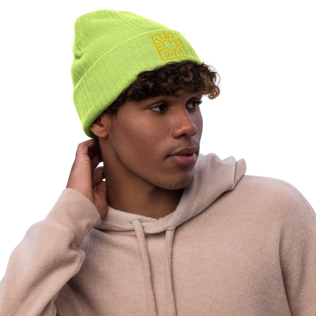 Heart + Sun - Ribbed Knit Beanie