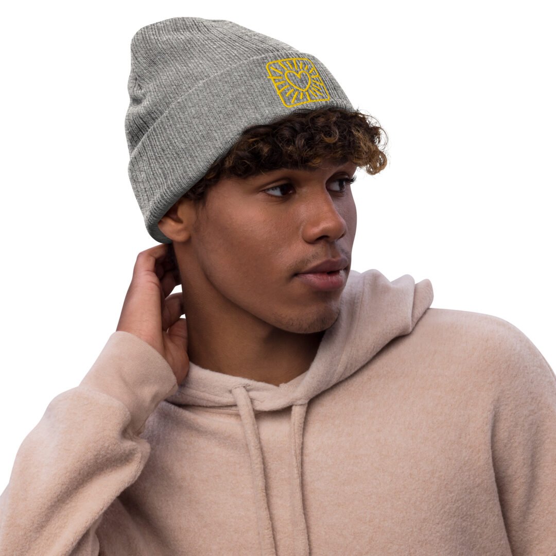 Heart + Sun - Ribbed Knit Beanie