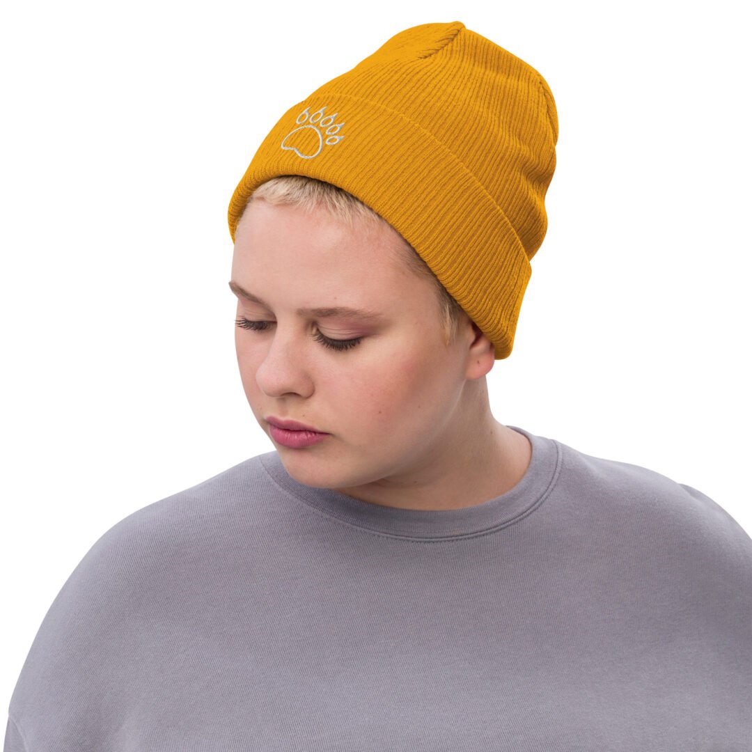 Bear Footprint - Ribbed Knit Beanie
