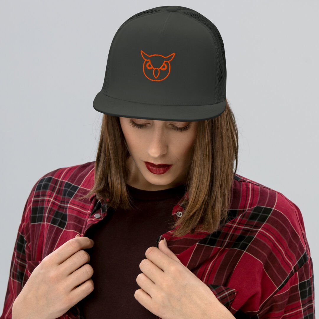 Owl Head - 5 Panel Trucker Hat - Image 6