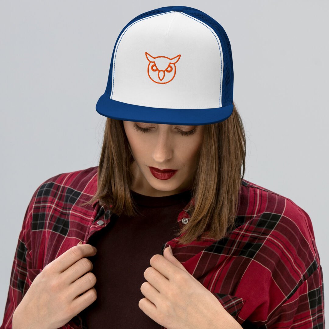 Owl Head - 5 Panel Trucker Hat - Image 12