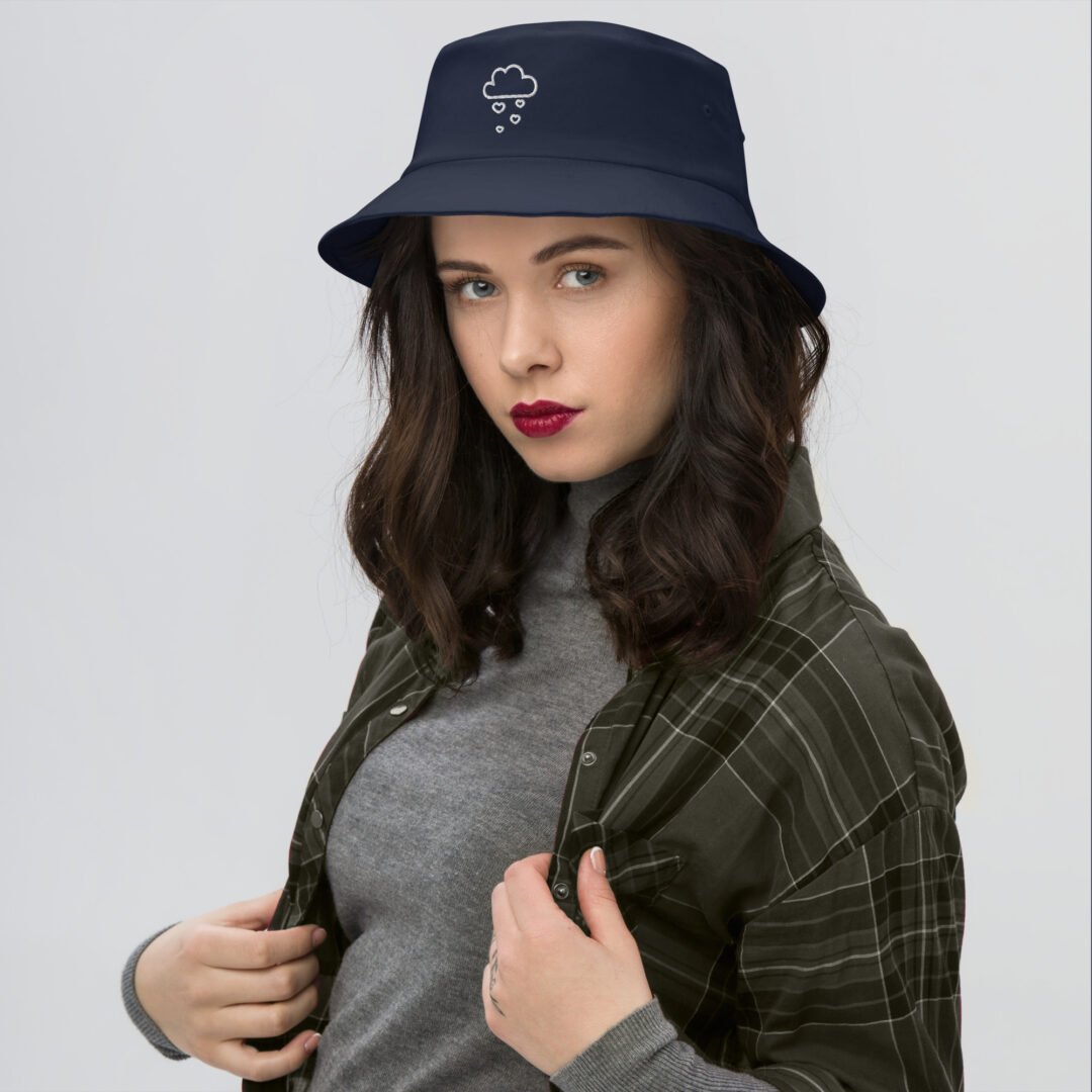 Cloud With Raining Hearts - Bucket Hat