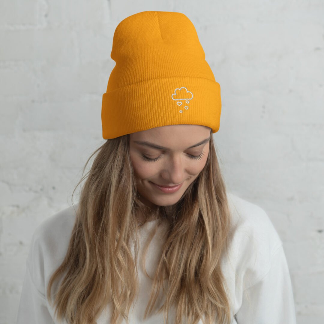 Cloud With Raining Hearts - Cuffed Beanie - Image 11
