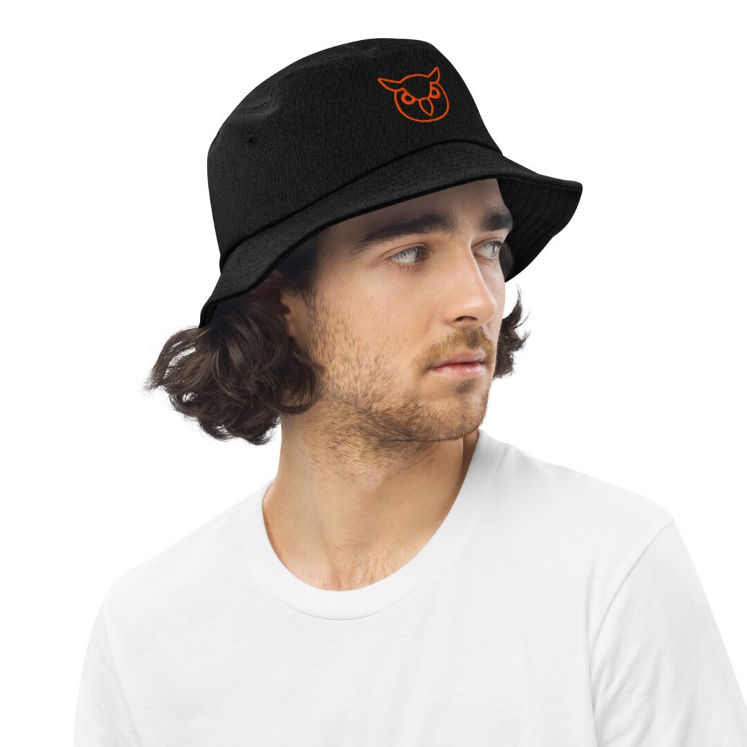 Owl Head - Denim Bucket Hat - Image 3