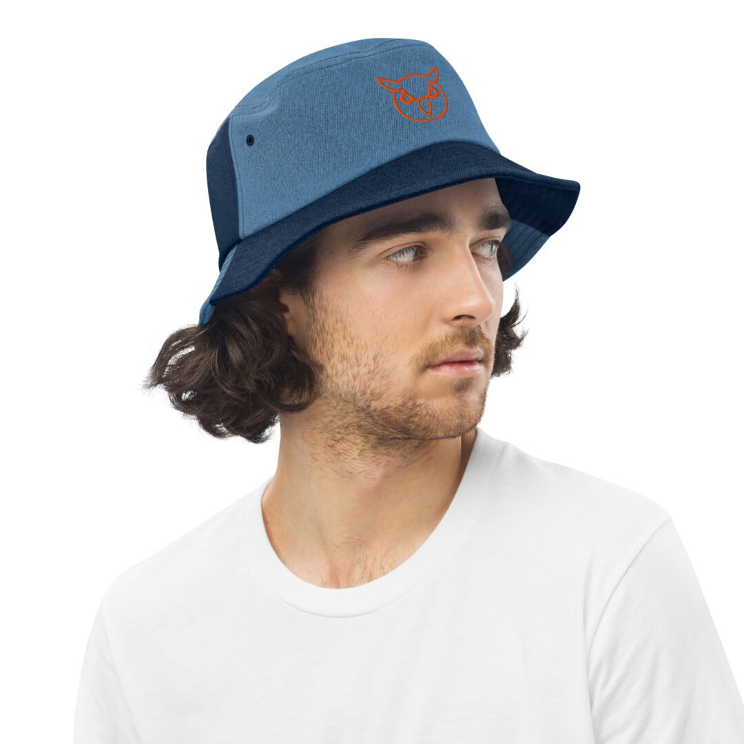 Owl Head - Denim Bucket Hat - Image 5