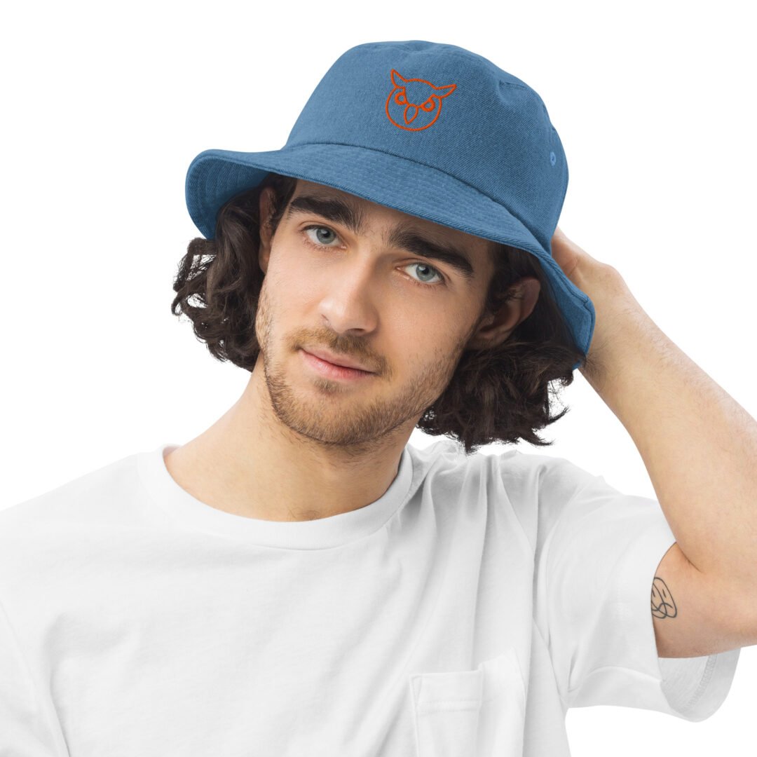 Owl Head - Denim Bucket Hat - Image 6