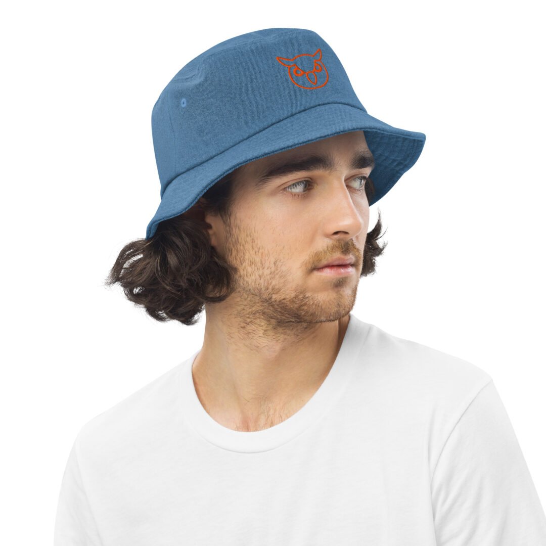 Owl Head - Denim Bucket Hat - Image 7