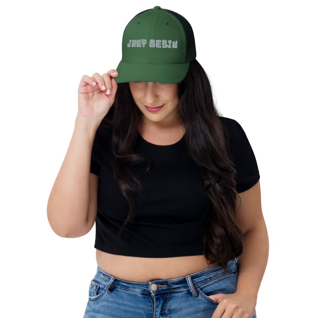 "Just Begin" - Retro Trucker Hat - Image 12