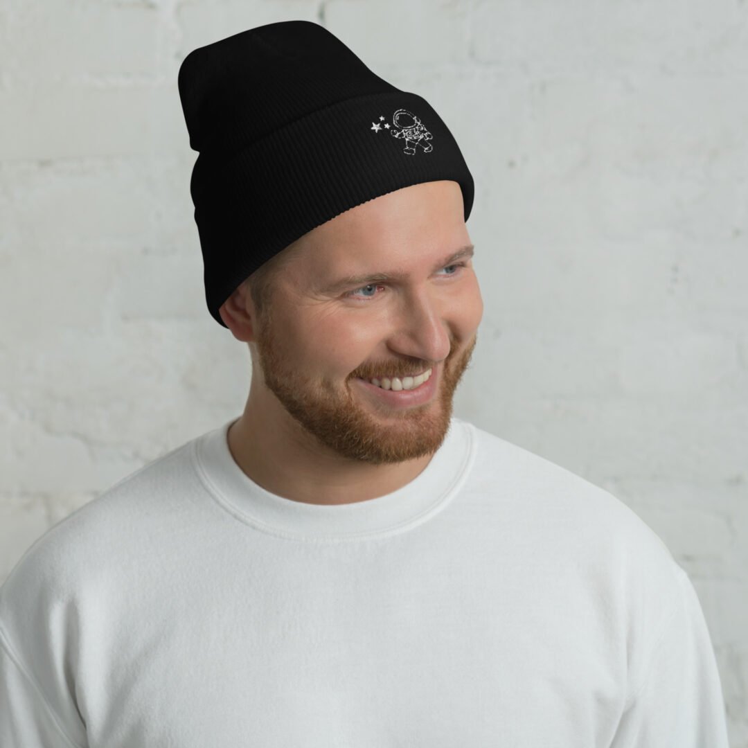 Astronaut and Stars - Cuffed Beanie